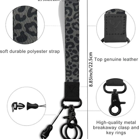 Cute Wrist Lanyard for Keys, Keychain, Wallet, Id Holder, Cell Phone, Wristlet L - Picture 3 of 6